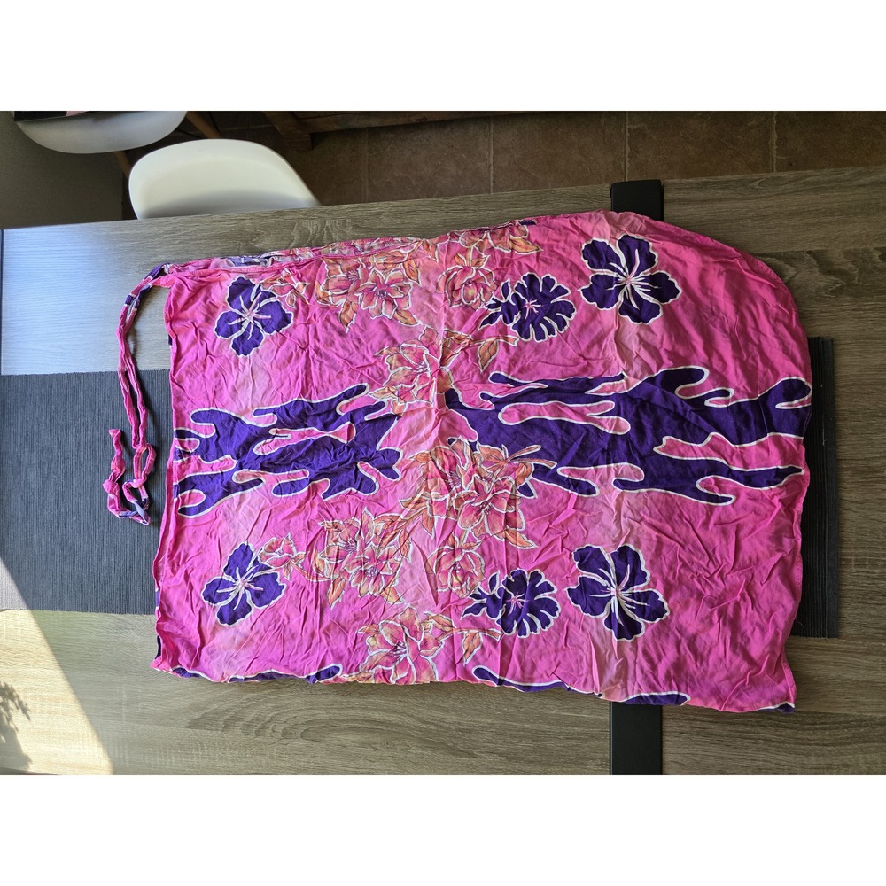 Pink & Purple Floral Rayon Sarong Wrap